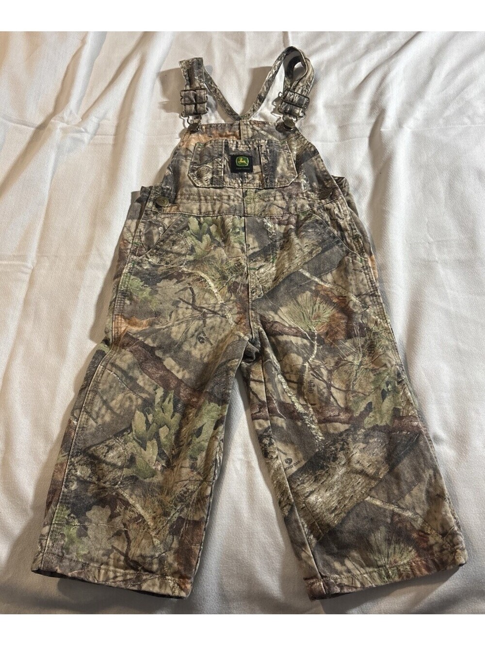 John Deere Mossy Oak Camouflage Camo Youth Kids Overalls Bibs Size 2T Hunting
